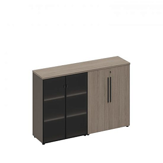 U.rus РС 306 ДЧ/ЛС Шкаф комбинированный средний (стекло-закрытый) (181x46x121) Дуб виченца/лава сера