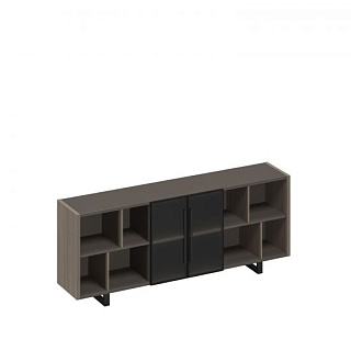 U.rus РС 333 ДЧ/ЛС Шкаф низкий полузакрытый греденция со стеклянными дверями в рамке (206x42x82.7) Д