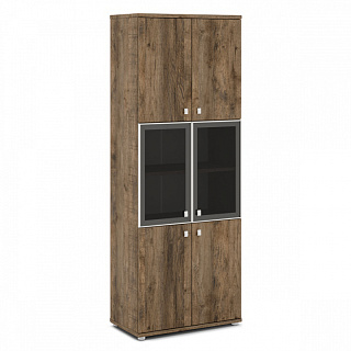 Vasanta V-613 Шкаф со стеклом в алюминиевом профиле 820*440*2195 Дуб Самдал