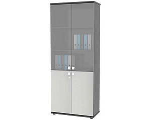 Визит-5 Шкаф для документов со стеклом 800*400*2000 Серый/Антрацит