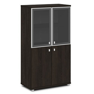 Vasanta V-666 Шкаф со стеклом в алюминиевом профиле 820*440*1490 Дуб Кентербери