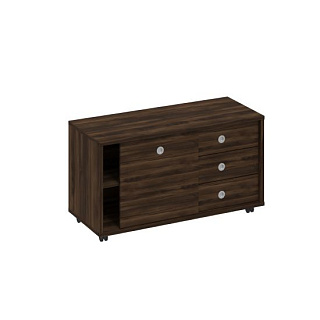 Борн В 202-550 Тумба выкатная 3 ящика без замка дверь-купе ДСП (120.2x50x66) Дуб ристретто