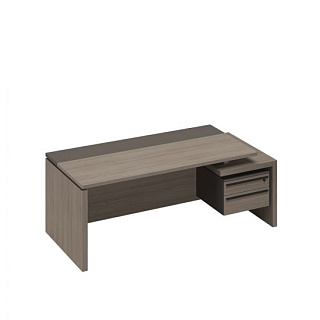 U.rus РС 110 ДЧ/ЛС Стол руководителя с тумбой подвесной 2-ящичной с замком правый (202x90x76) 20* Ду