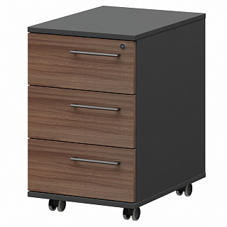 Кортез KZT-61 L/R Тумба мобильная/подвесная 416х568х588/648 Темный шимо/Графит