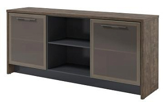 Торстон Т-13-07 Тумба с нишей и 2 дверьми 2200*520*970 Дуб Бунратти/Антрацит 