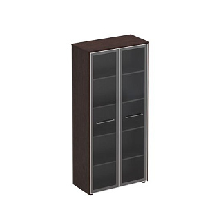 Reventon МЕ 344 Шкаф со стеклянными дверями высокий (94x46x196) 20* Венге тёмный