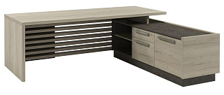 Vestar Z-222 пр Стол руководителя с опорной тумбой 2200x900/2030x750 Дуб Галифакс/Бетон Чикаго