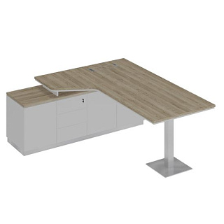 City СИ 115 ДС БП БП Стол руководителя эргономичный на опорной тумбе левый (200x180x75) 20*